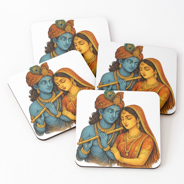 Item preview, Divine Radha Krishna Vintage Artwork designed and sold by HiteshArt111.