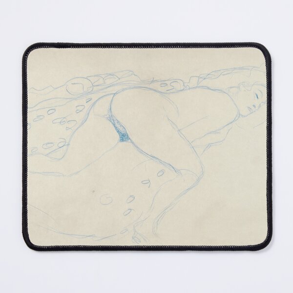 Item preview, Auf Dem Bauch Liegender Akt Nach Rechts by Gustav Klimt: Nude Line Art Poster designed and sold by artofuniverse.