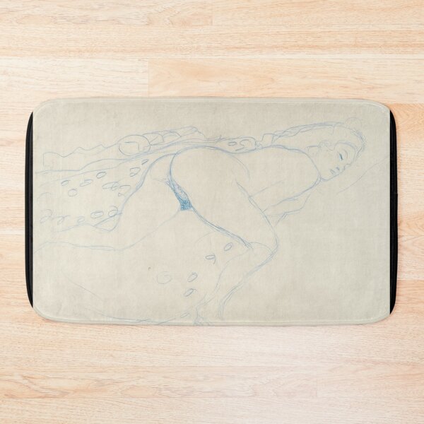Item preview, Auf Dem Bauch Liegender Akt Nach Rechts by Gustav Klimt: Nude Line Art Poster designed and sold by artofuniverse.