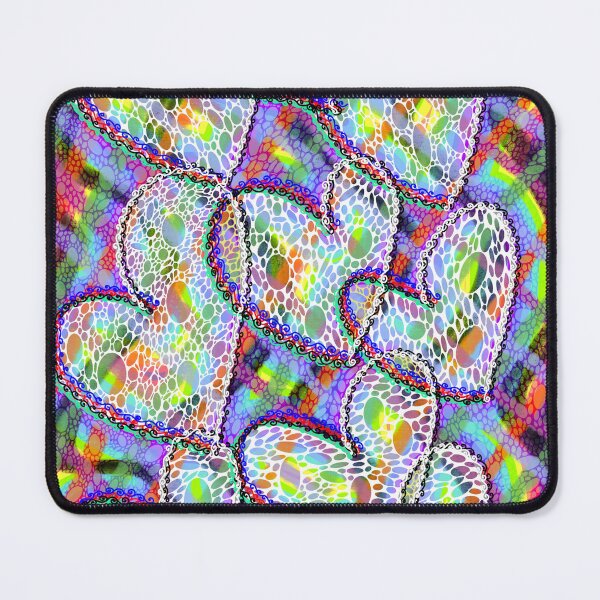 Item preview, White netted hearts on rainbow designed and sold by HARSHINI maheshwaram Label.