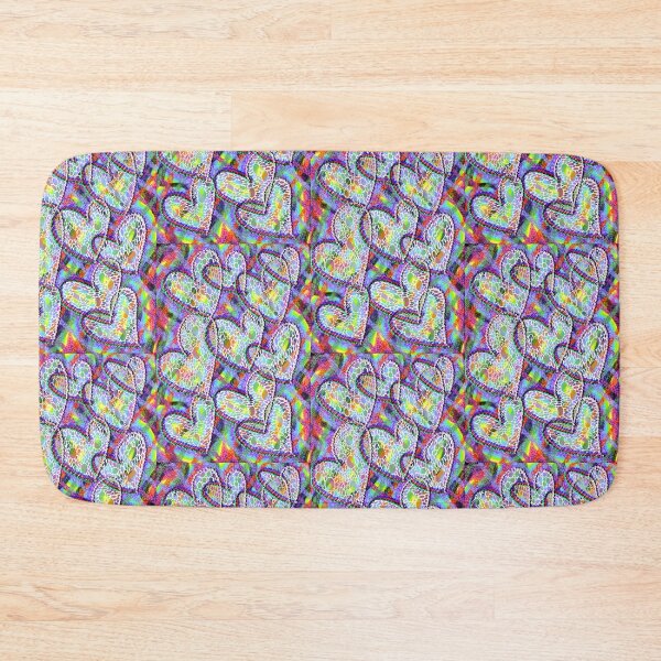 Item preview, White netted hearts on rainbow designed and sold by HARSHINI maheshwaram Label.