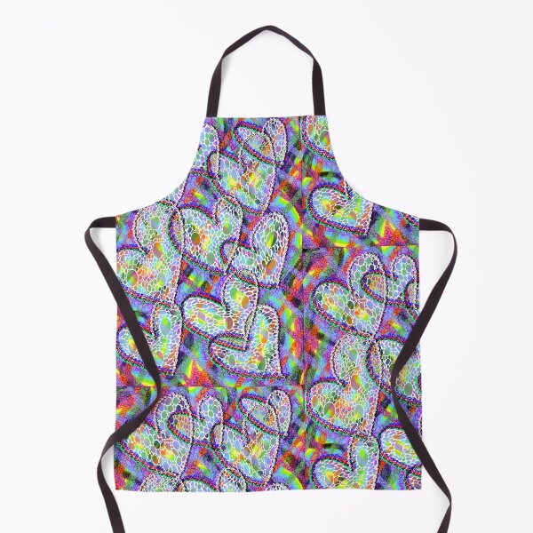 Item preview, White netted hearts on rainbow designed and sold by HARSHINI maheshwaram Label.