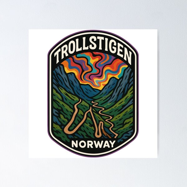 Item preview, Trollstigen Norway Trippy Travel designed and sold by TomFrontierArt.