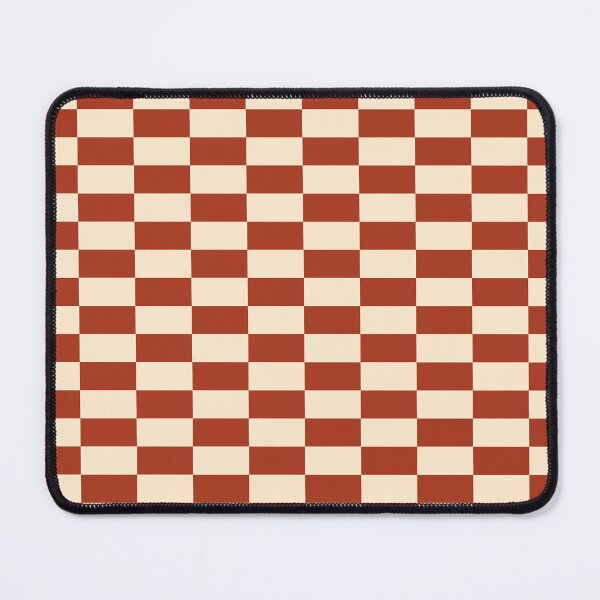 Item preview, Chinese red & blanched almond rectangles checkered designed and sold by Mint + Midnight.