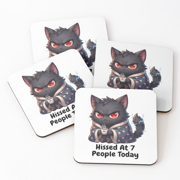 Item preview, Funny Uchiha Cat - Hissed At 7 People Today - Anime Coffee Humor designed and sold by MCHDesignST.