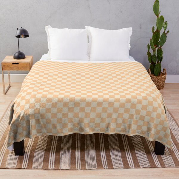 Item preview, Peach ornage & peach small scale checkered designed and sold by Mint + Midnight.