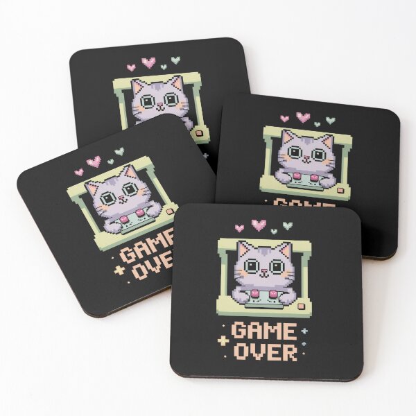 Item preview, Game Over Cute Cat T-shirt For Game Lovers designed and sold by Lopez-Design.