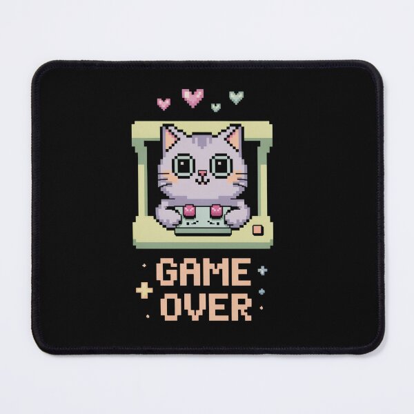 Item preview, Game Over Cute Cat T-shirt For Game Lovers designed and sold by Lopez-Design.