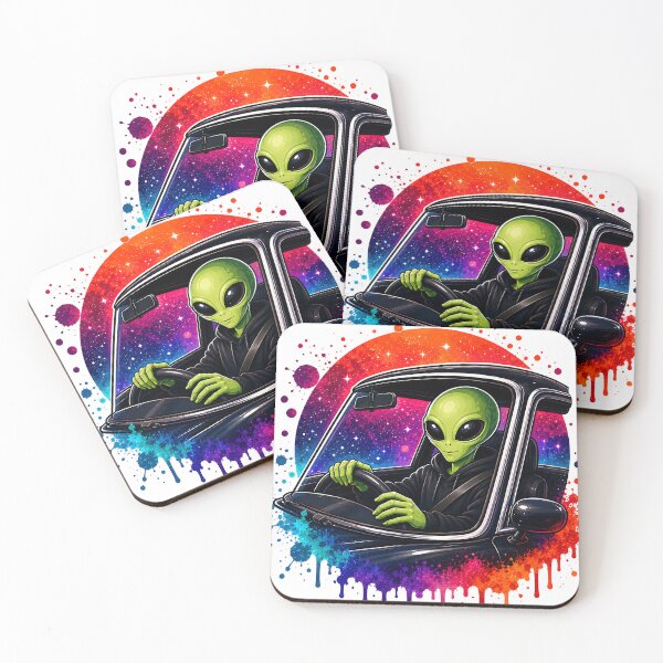 Item preview, Alien Driving a Car designed and sold by DesignsNthemes.