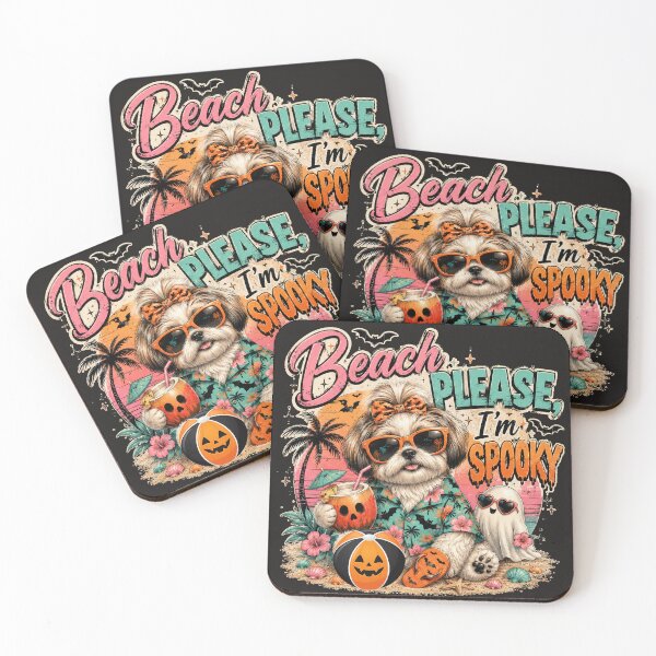 Item preview, Summerween Beach Please I'm Spooky Cute Shih Tzu Halloween Hawaiian designed and sold by tamdevo1.