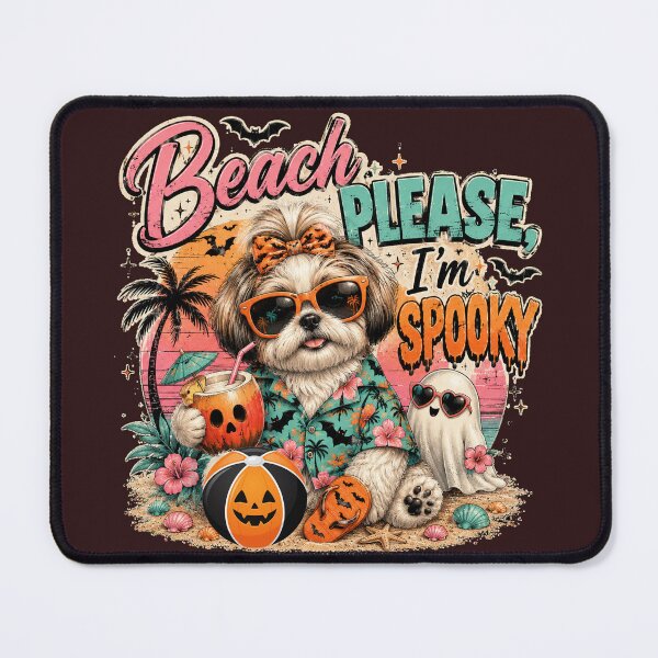 Item preview, Summerween Beach Please I'm Spooky Cute Shih Tzu Halloween Hawaiian designed and sold by tamdevo1.