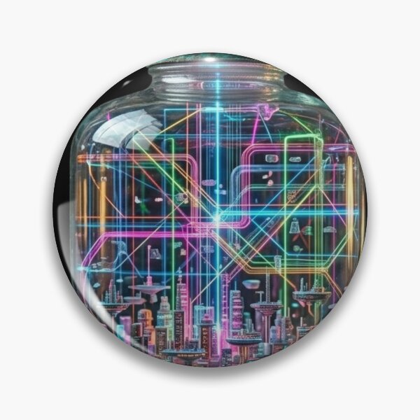 Item preview, Futuristic Cyberpunk Neon City in a Jar designed and sold by M.Store.