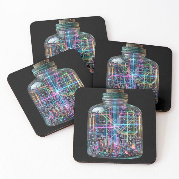 Item preview, Futuristic Cyberpunk Neon City in a Jar designed and sold by M.Store.