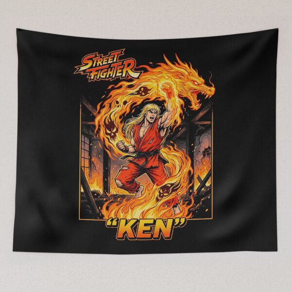 Item preview, The Fiery Dragon Uppercut – Retro Arcade Halftone Art designed and sold by Thogan0416.