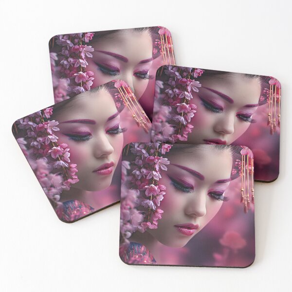 Item preview, Elegant Geisha Surrounded by Cherry Blossoms designed and sold by Artessie.