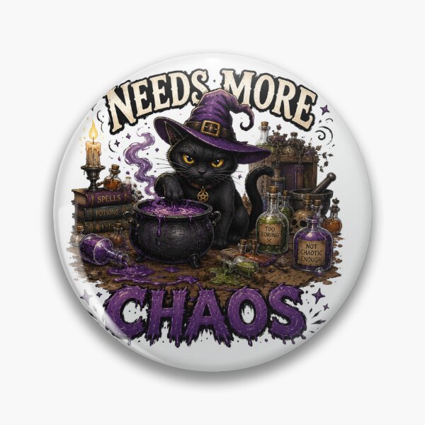 Item preview, Needs More Chaos Funny Black Cat Potion Design designed and sold by MotylekAnia.