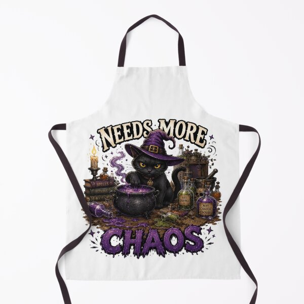 Item preview, Needs More Chaos Funny Black Cat Potion Design designed and sold by MotylekAnia.