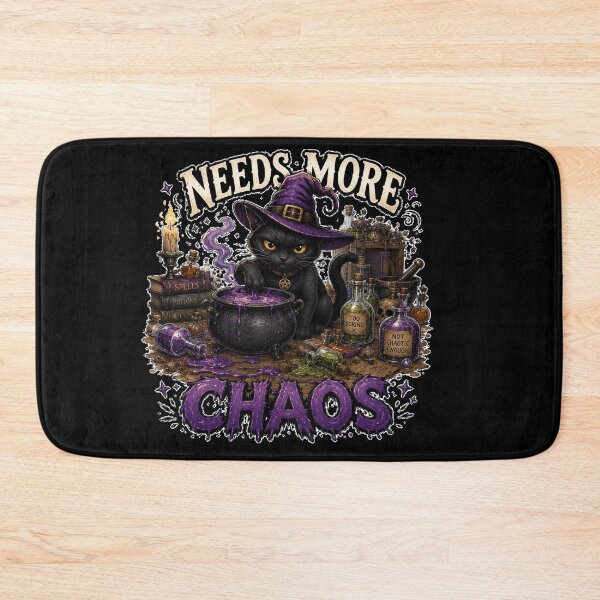 Item preview, Needs More Chaos Funny Black Cat Potion Design designed and sold by MotylekAnia.