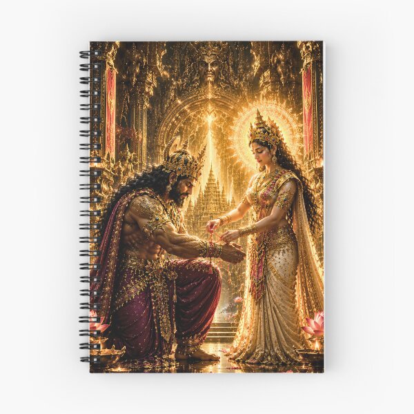 Item preview, oddess Lakshmi & Her Brother – Divine Bond of Prosperity Rakshabandhan designed and sold by Homyar.
