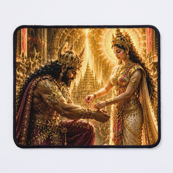 Item preview, oddess Lakshmi & Her Brother – Divine Bond of Prosperity Rakshabandhan designed and sold by Homyar.