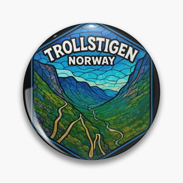 Item preview, Trollstigen Road Norway Stained Glass Travel designed and sold by TomFrontierArt.