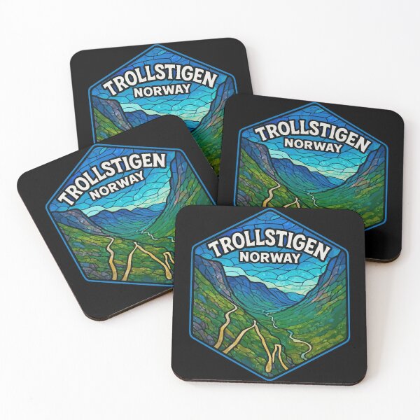 Item preview, Trollstigen Road Norway Stained Glass Travel designed and sold by TomFrontierArt.