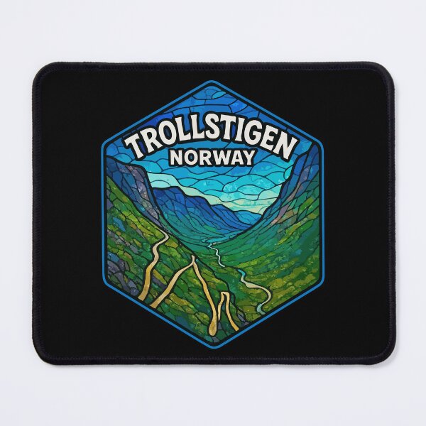 Item preview, Trollstigen Road Norway Stained Glass Travel designed and sold by TomFrontierArt.