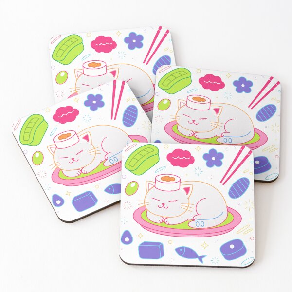 Item preview, Kawaii Sushi Cat Sticker designed and sold by inkfusionhub99.