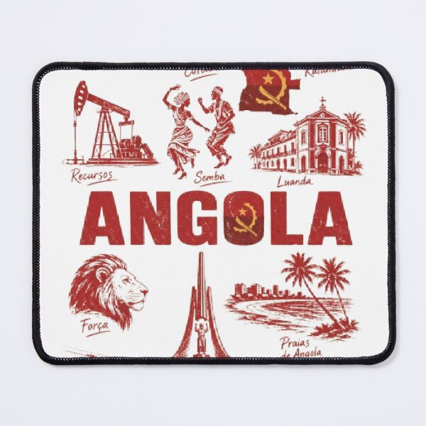 Item preview, Angola travel vintage holiday adventure vacation tourism word map , mountain , africa  designed and sold by AveniaOficial.