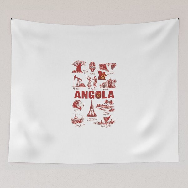 Item preview, Angola travel vintage holiday adventure vacation tourism word map , mountain , africa  designed and sold by AveniaOficial.