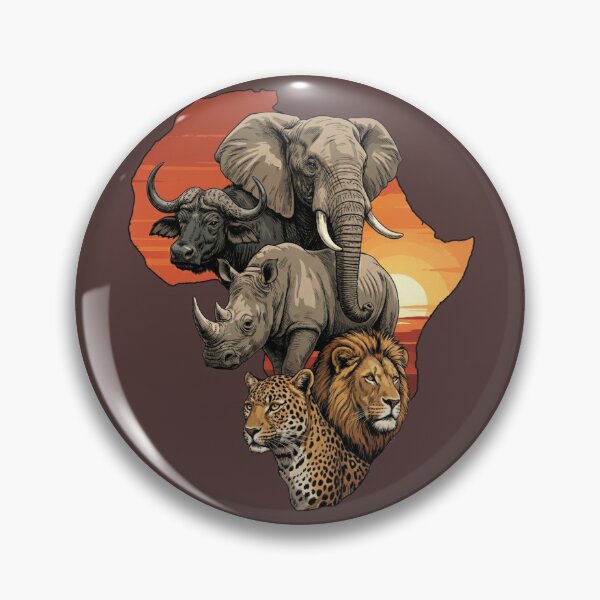 Item preview, African Big Five Safari Wildlife Map Sunset designed and sold by d247.