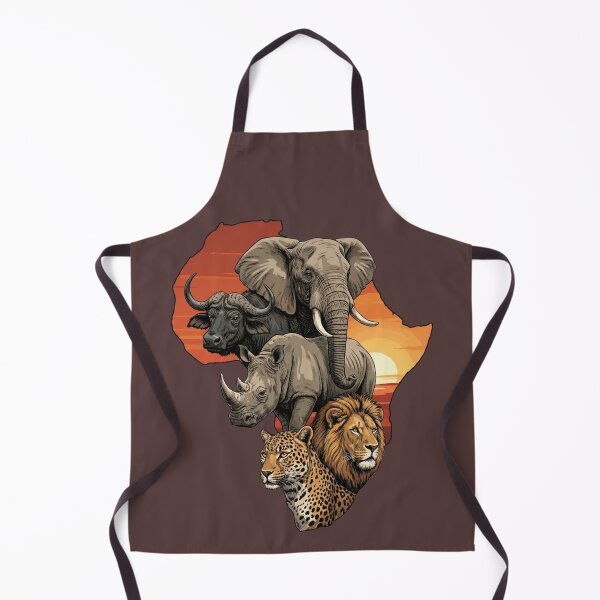 Item preview, African Big Five Safari Wildlife Map Sunset designed and sold by d247.