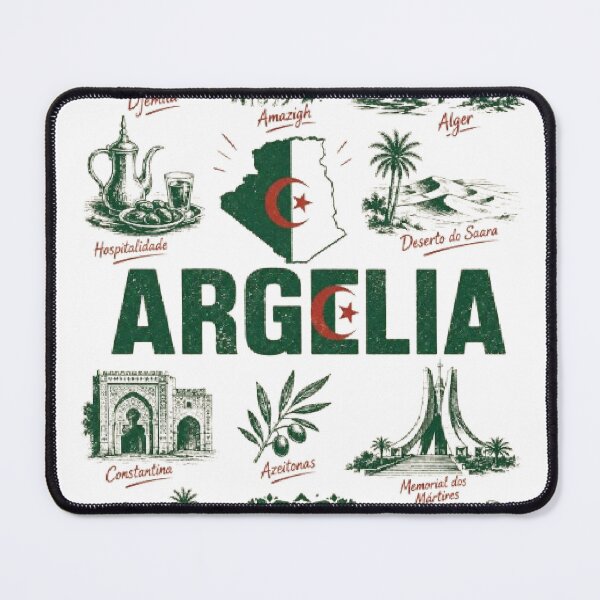 Item preview, Algeria travel vintage holiday adventure vacation tourism word map, mountain, africa  designed and sold by AveniaOficial.