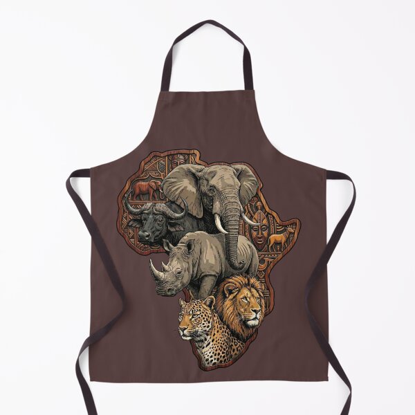 Item preview, African Big Five Wildlife Safari Animals Map designed and sold by d247.
