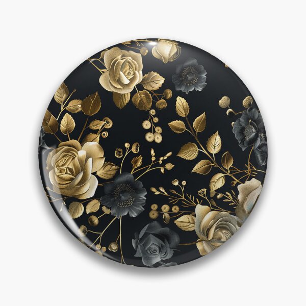 Item preview, Luxury Black Gold Floral Pattern – Elegant Rose Botanical Glam Design designed and sold by PRINYOS.