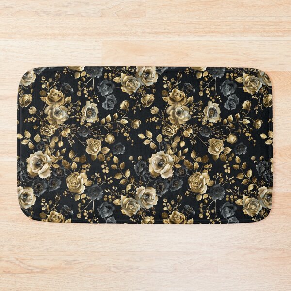 Item preview, Luxury Black Gold Floral Pattern – Elegant Rose Botanical Glam Design designed and sold by PRINYOS.