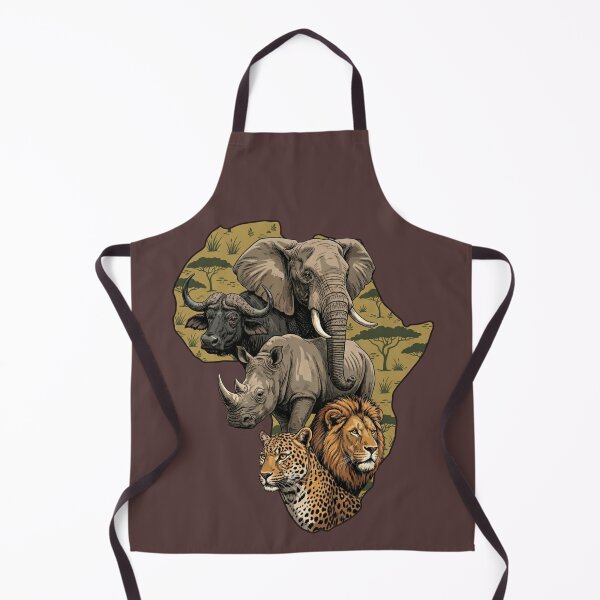 Item preview, African Big Five Animals Safari Continent Map designed and sold by d247.