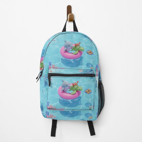 Item preview, Cute Sea Friends Summer Pool Party Dolphin, Turtle and Crab designed and sold by Azurart2.