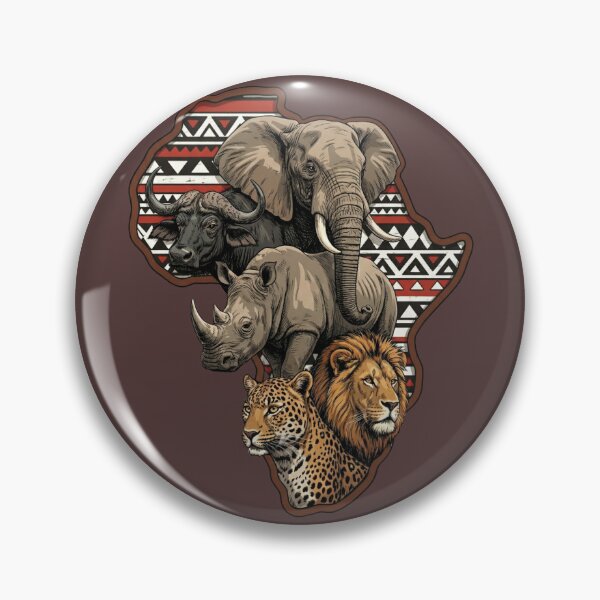 Item preview, African Big Five Wildlife Safari Continent Map designed and sold by d247.
