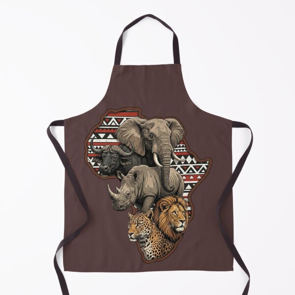 Item preview, African Big Five Wildlife Safari Continent Map designed and sold by d247.