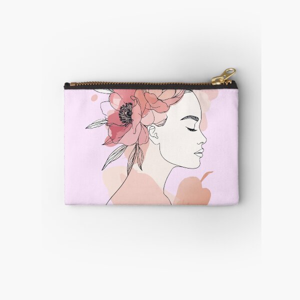 Item preview, Minimalist Flower Crown Woman Profile Print - Abstract Watercolor Blush Pink Female Wall Art designed and sold by BestChoiceService.