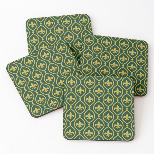 Item preview, Evergreen & gold fleur de lys designed and sold by Mint + Midnight.