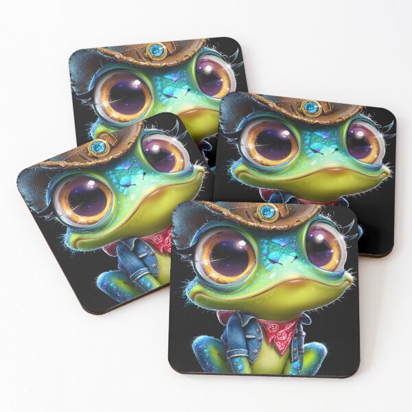 Item preview, Whimsical Cowboy Frog Character with Big Eyes designed and sold by Artessie.