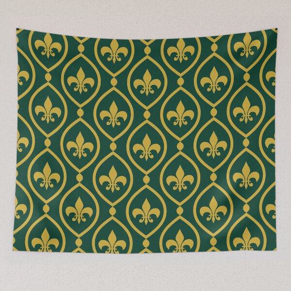 Aperçu de l'œuvre Fleur de lys à feuilles persistantes et dorées créée et vendue par Mint + Midnight.