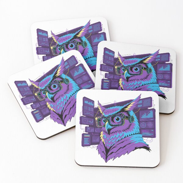 Item preview, Futuristic Owl Wearing Hacker Glasses Sticker designed and sold by inkfusionhub99.