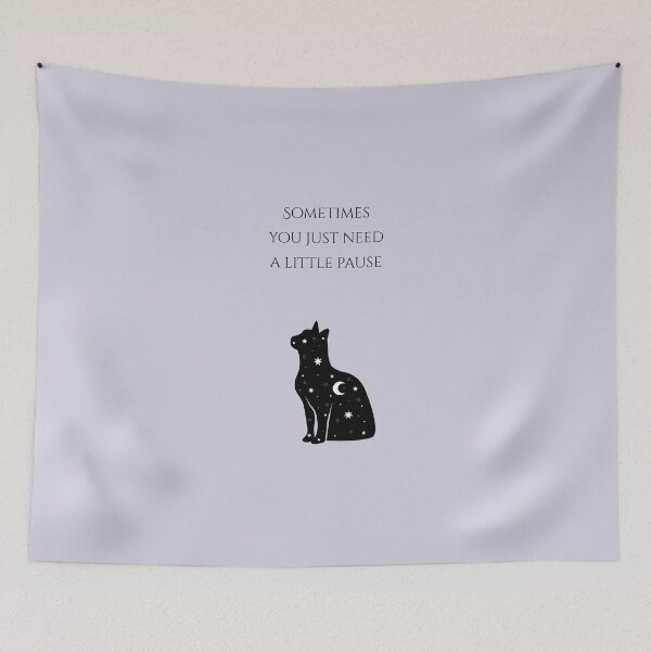 Item preview, Celestial Cat Silhouette - Celestial Moon and Stars Mystical Art designed and sold by samahl_l.