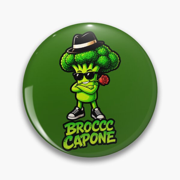 Item preview, Brocc Capone Funny Mafia Broccoli Cartoon Gangster T-Shirt Design designed and sold by GreennieArt.