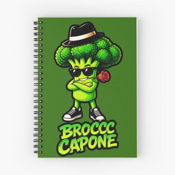 Item preview, Brocc Capone Funny Mafia Broccoli Cartoon Gangster T-Shirt Design designed and sold by GreennieArt.