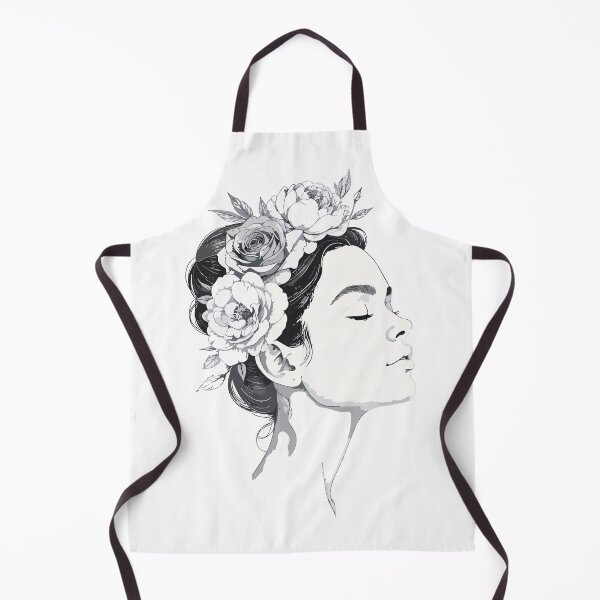 Item preview, Black and White Floral Bun Woman Print - Monochrome Botanical Female Portrait Moody Wall Art designed and sold by BestChoiceService.