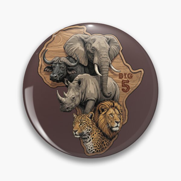 Item preview, African Wildlife Elephant Lion Rhino Leopard Buffalo designed and sold by d247.